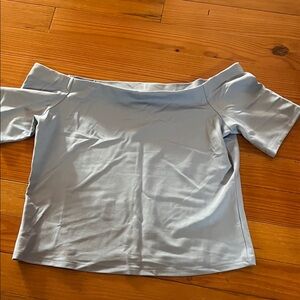 H&M Sky Blue Off-Shoulder Crop Top